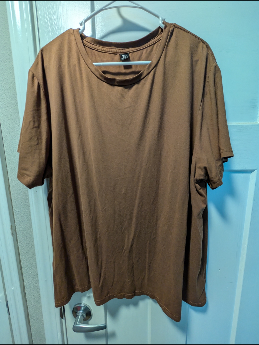 SHEIN Women's Brown Short Sleeve Crew Neck Tee